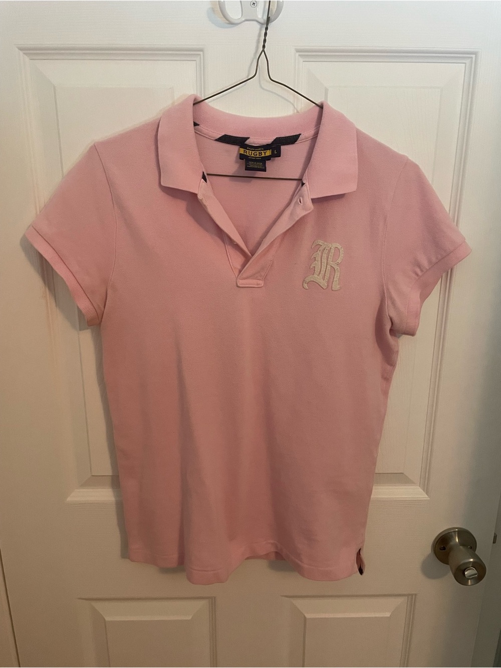 Ralph Lauren Pink Women's Polo with Embroidered 'R'